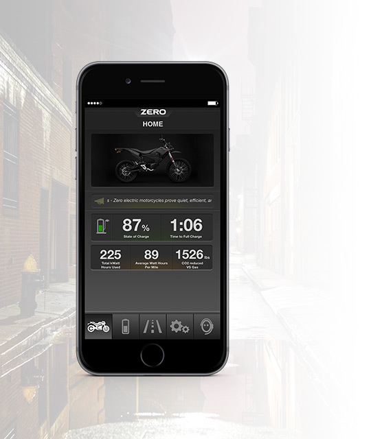 App elektrische Zero FX motorfiets