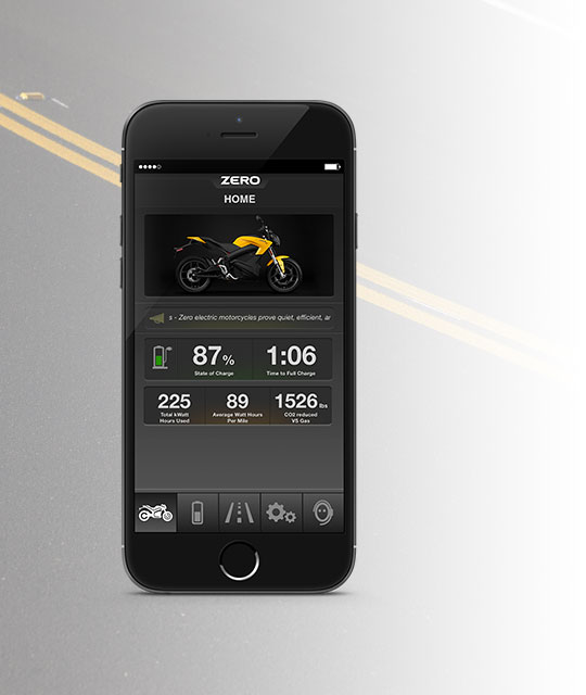 Zero S Electric Motorcycle App
